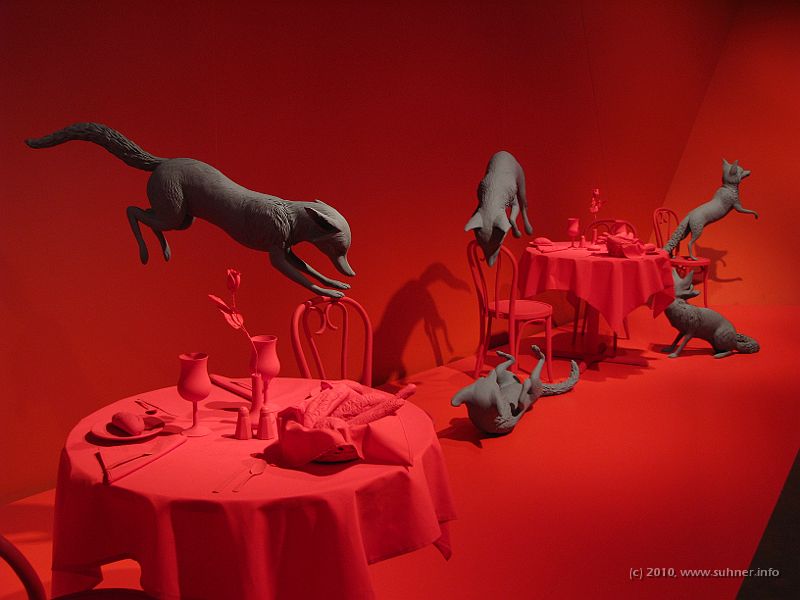 IMG_1064.jpg - The most fascinating piece of art inside the Arts Museum: "Fox Games" by Sandy Skoglund